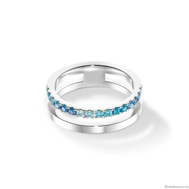 Кольцо Coeur de Lion, Blue-Silver, 0136/40-0717 54 Кольцо Coeur de Lion, Blue-Silver, 0136/40-0717 54